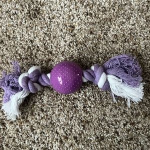 Leaps & Bounds Rope & Rubber-Like Material Tug Toy purple white